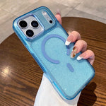 Custodia trasparente glitter magnetica per iPhone 17 e 16