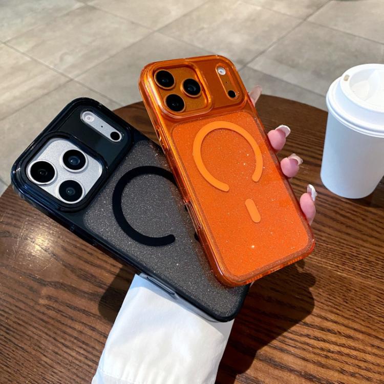 Custodia trasparente con glitter e magnetica per iPhone