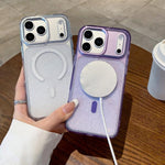 Custodia trasparente con glitter e magnetica per iPhone