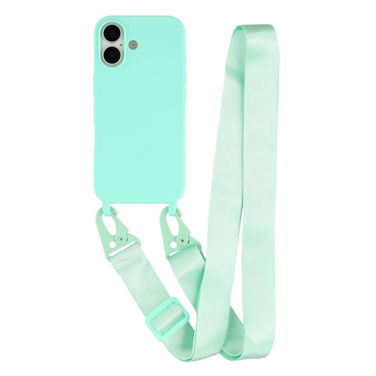 Custodia TPU opaca con cordino per iPhone 16 Plus