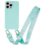 Custodia TPU opaca con cordino per iPhone 16 Plus