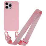 Custodia TPU opaca con cordino per iPhone 16 Plus
