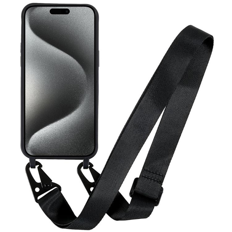 Custodia TPU opaca con cordino per iPhone 15 Pro