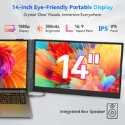 Blackview DCM6 Pro 14 inch Dual Screen Portable Laptop Extension Monitor with Stand, DCM6 Pro