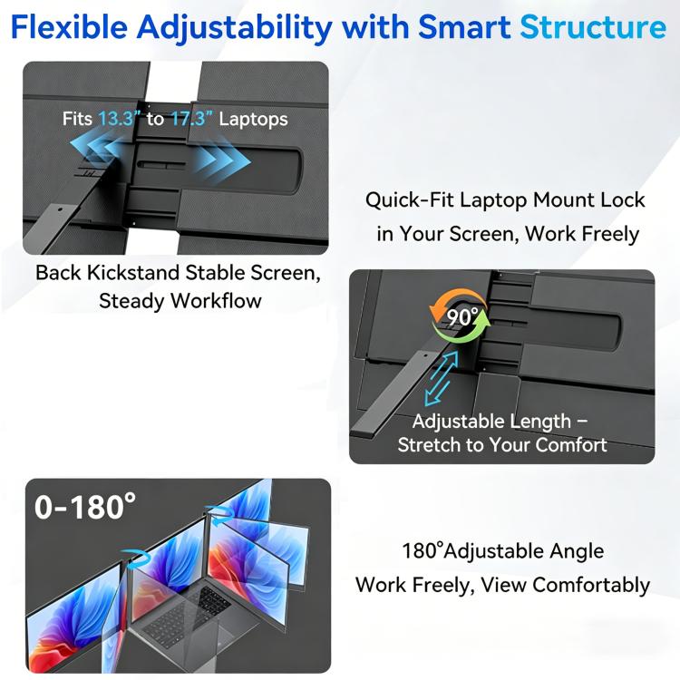 Blackview DCM6 Pro 14 inch Dual Screen Portable Laptop Extension Monitor with Stand, DCM6 Pro