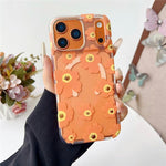 Custodia magnetica TPU e PC con motivo floreale per iPhone