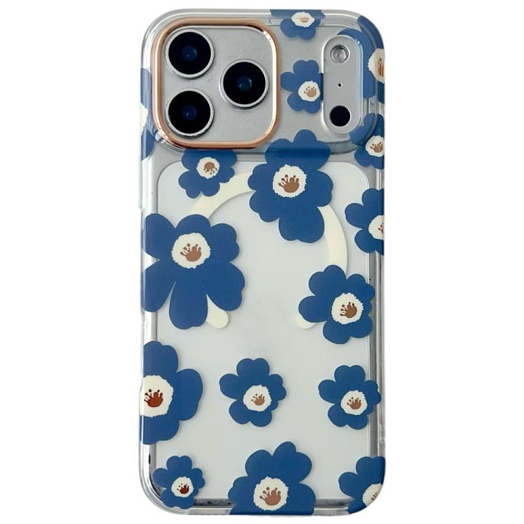 Custodia magnetica TPU e PC con motivo floreale per iPhone