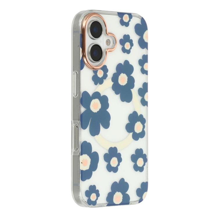 Custodia magnetica TPU e PC con motivo floreale per iPhone