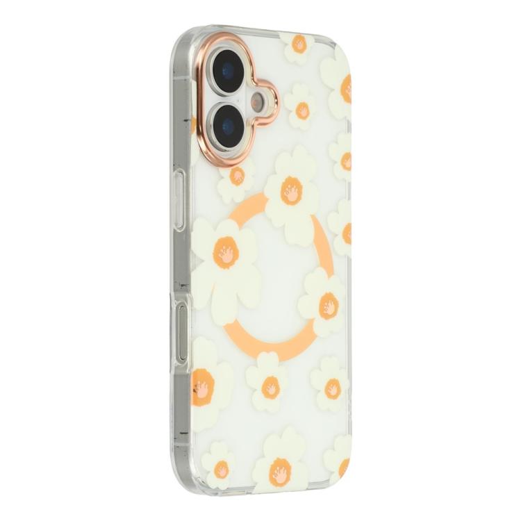 Custodia magnetica TPU e PC con motivo floreale per iPhone