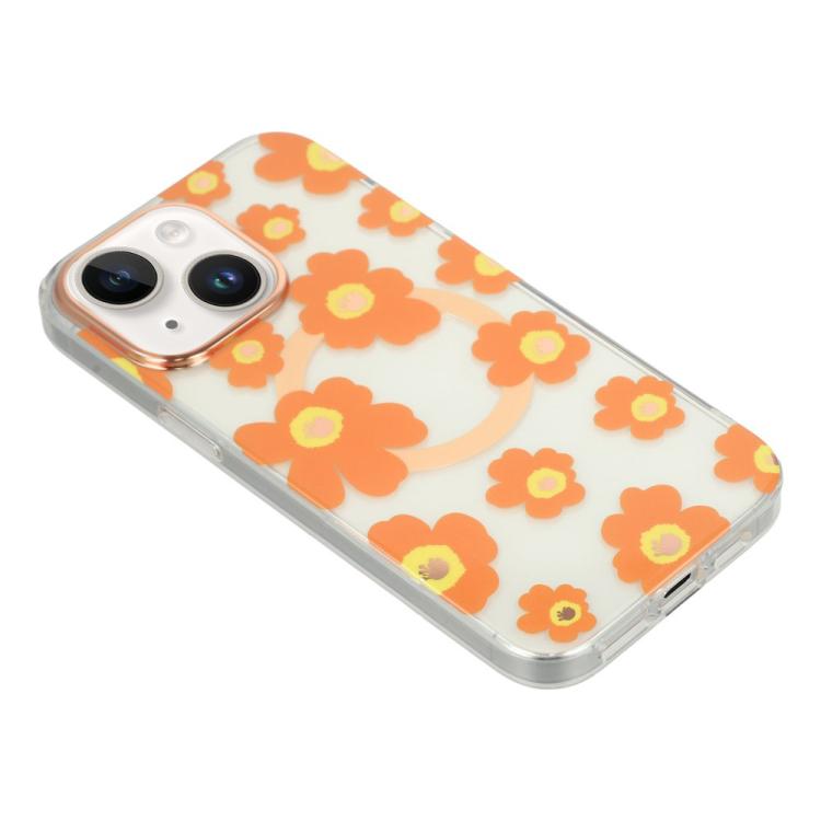 Custodia magnetica in TPU e PC con motivo floreale per iPhone