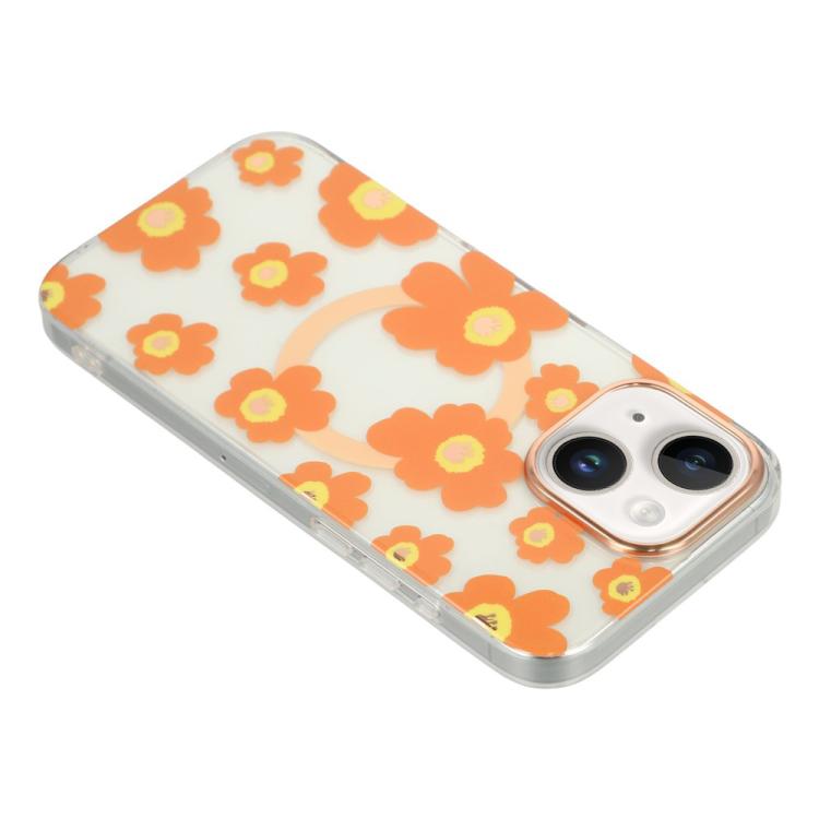 Custodia magnetica TPU e PC con motivo floreale per iPhone 13