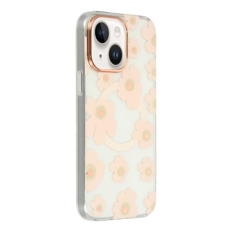 Custodia magnetica TPU e PC con motivo floreale per iPhone 13