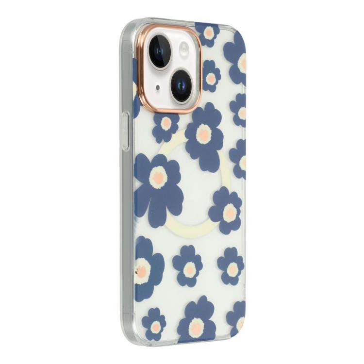 Custodia magnetica TPU e PC con motivo floreale per iPhone 13
