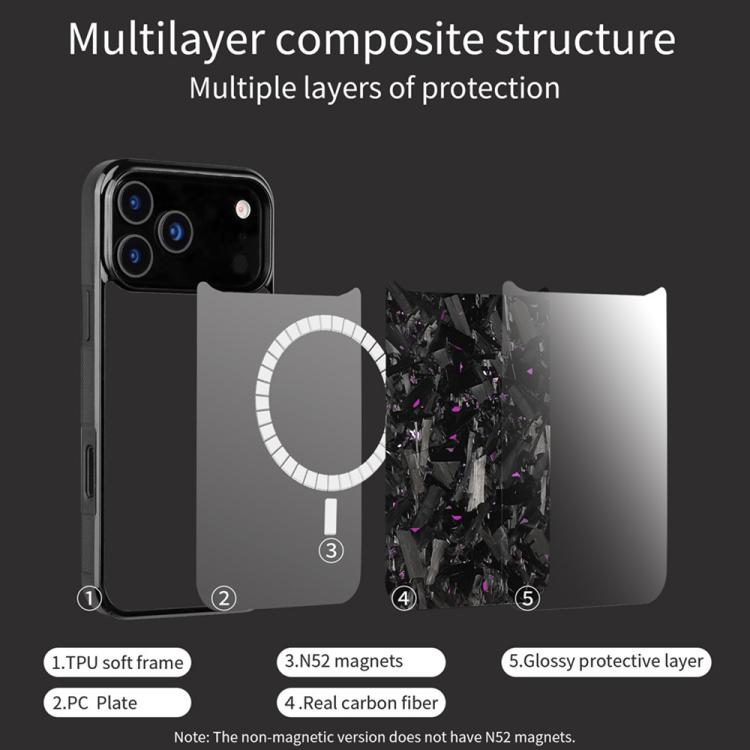 Custodia magnetica TPU e fibra di carbonio per iPhone 16/17