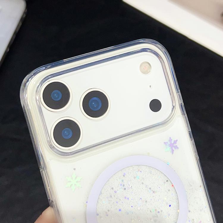 Custodia magnetica in TPU trasparente con glitter per iPhone