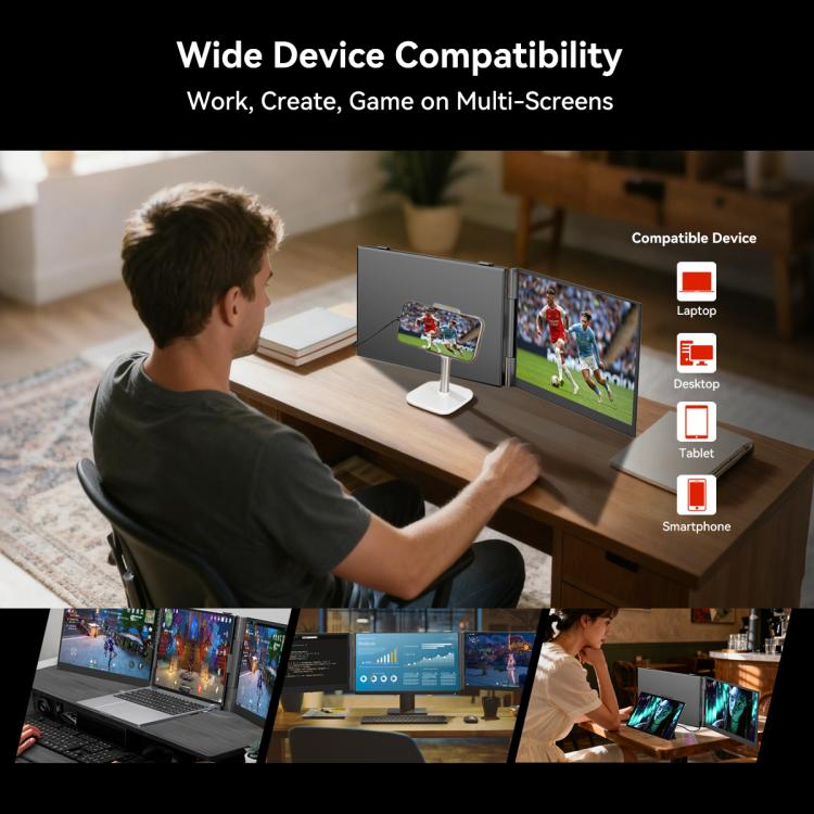 Blackview DCM6 14 inch Dual Screen Portable Laptop Extension Monitor with Stand, DCM6