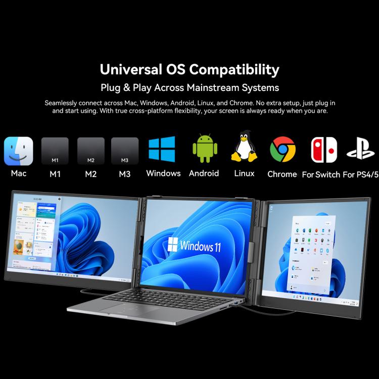 Blackview DCM6 14 inch Dual Screen Portable Laptop Extension Monitor with Stand, DCM6