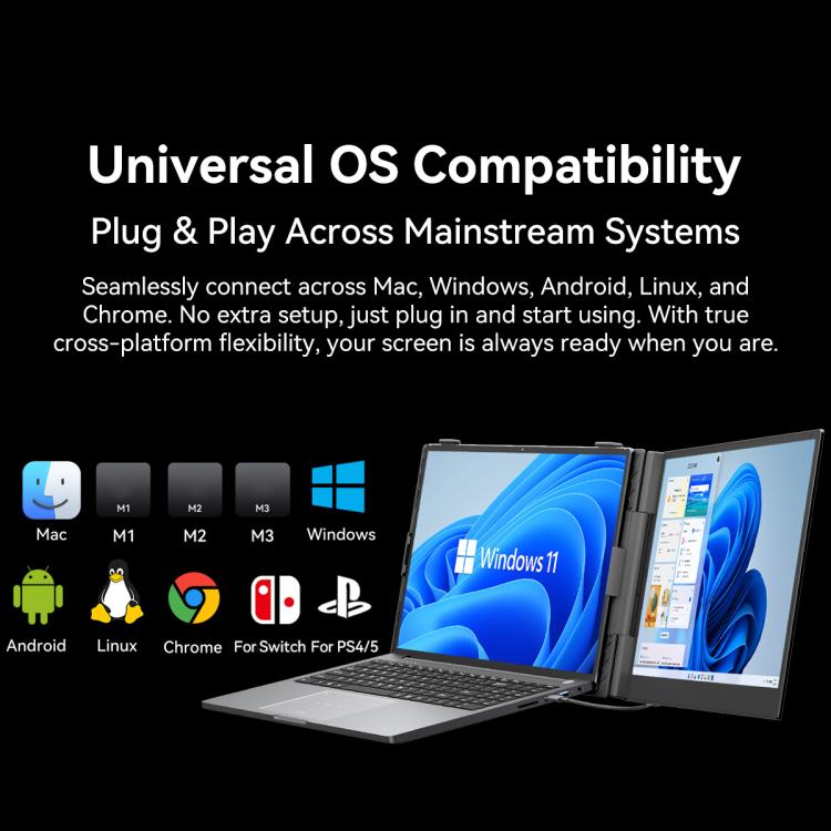 Blackview SCM6 14 inch Portable Laptop Ultra-thin LCD Monitor Screen Extender with Stand, SCM6