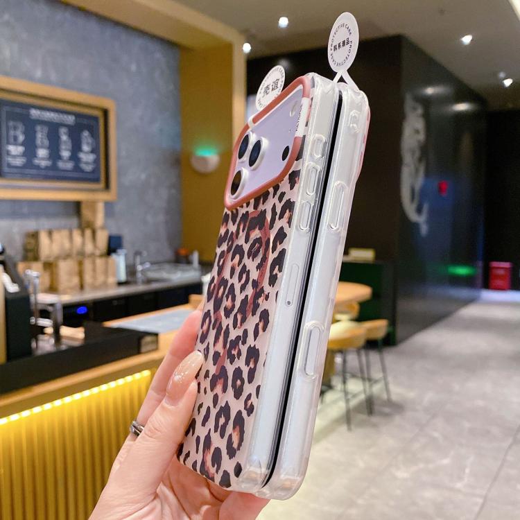 Custodia magnetica leopardata per iPhone 13 in PC e TPU