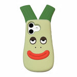 Custodia silicone antiurto con design cipolla verde per iPhone