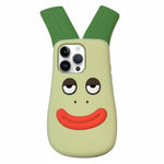 Custodia silicone antiurto con design cipolla verde per iPhone