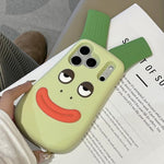 Custodia silicone antiurto con design cipolla verde per iPhone
