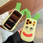 Custodia silicone antiurto con design cipolla verde per iPhone