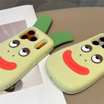 Custodia silicone antiurto con design cipolla verde per iPhone