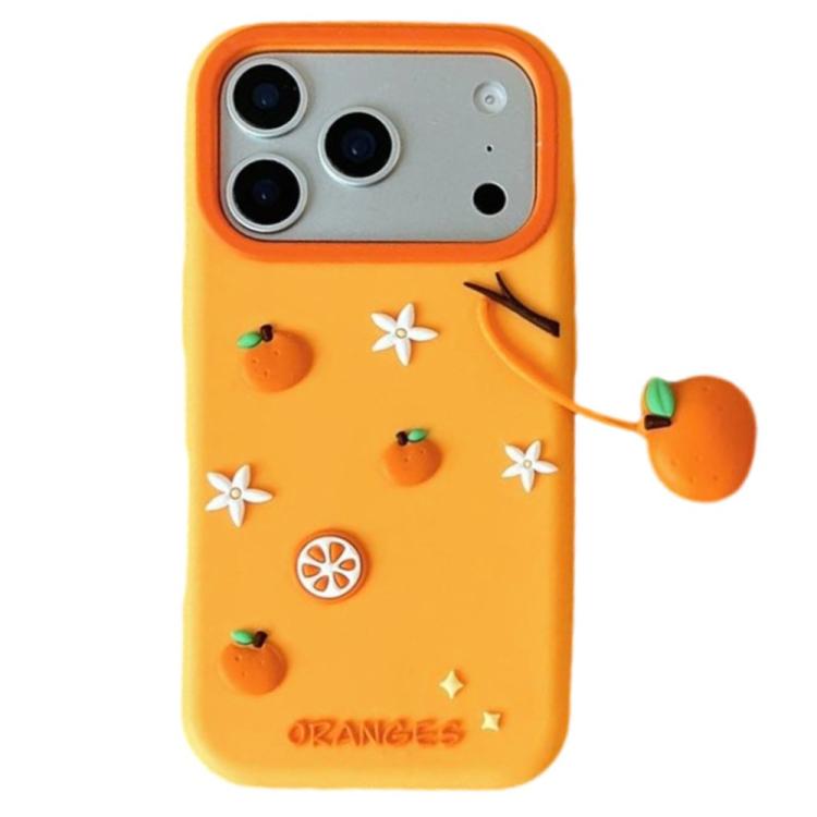 Custodia silicone con ciondolo arancia per iPhone 17 Pro Max