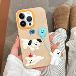 Custodia in silicone con design cane per iPhone