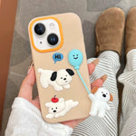 Custodia in silicone con design cane per iPhone