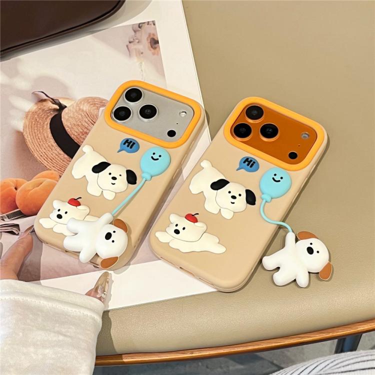 Custodia in silicone con design cane per iPhone