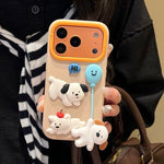 Custodia in silicone con design cane per iPhone