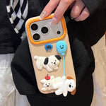 Custodia in silicone con design cane per iPhone