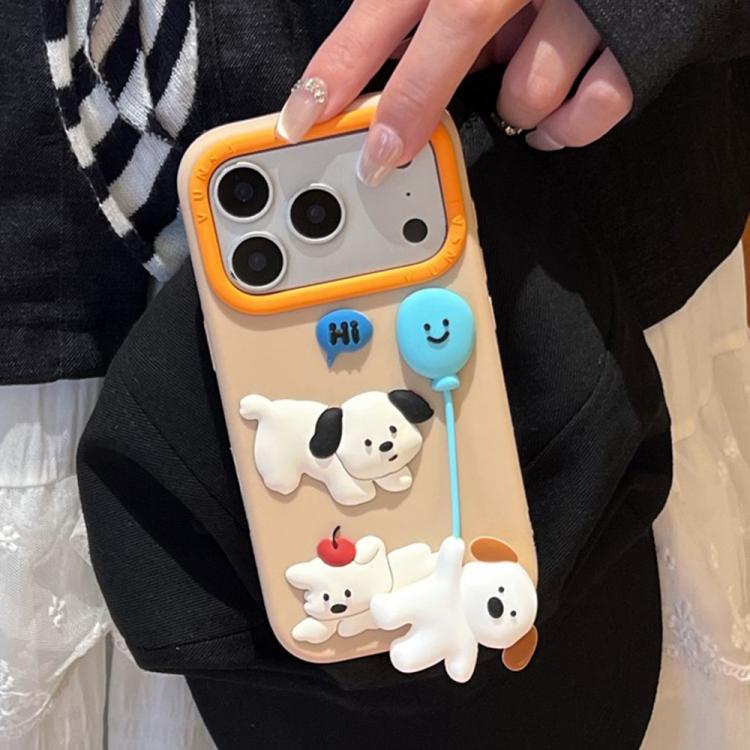 Custodia in silicone con design cane per iPhone