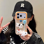 Custodia in silicone con design cane per iPhone