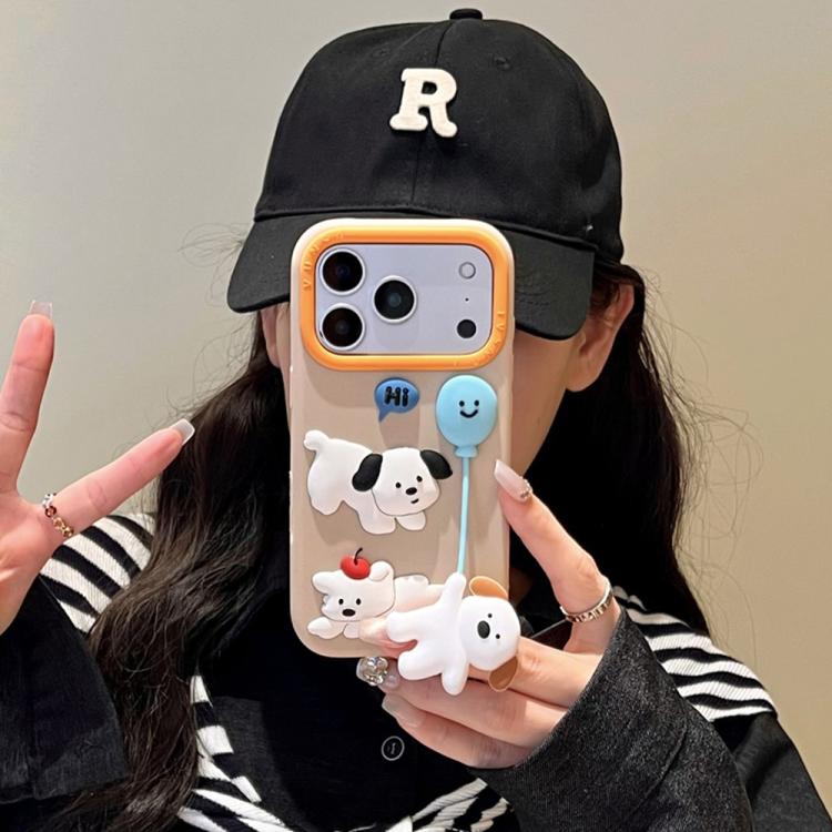 Custodia in silicone con design cane per iPhone