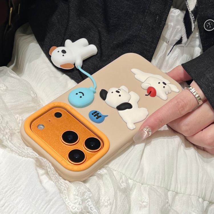 Custodia in silicone con design cane per iPhone