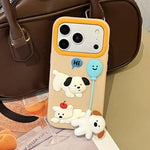 Custodia in silicone con design cane per iPhone