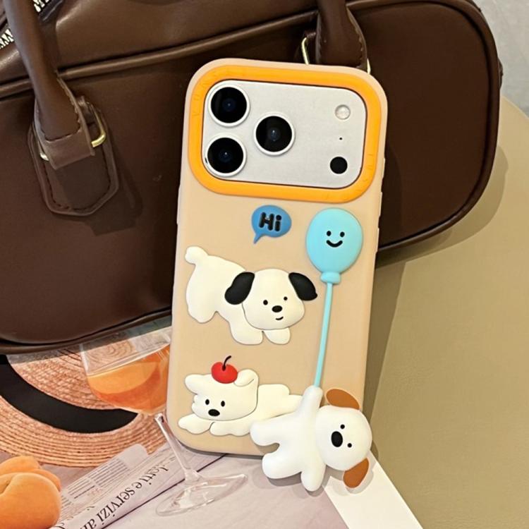 Custodia in silicone con design cane per iPhone