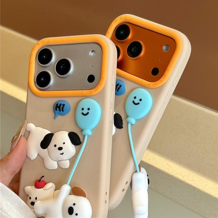 Custodia in silicone con design cane per iPhone
