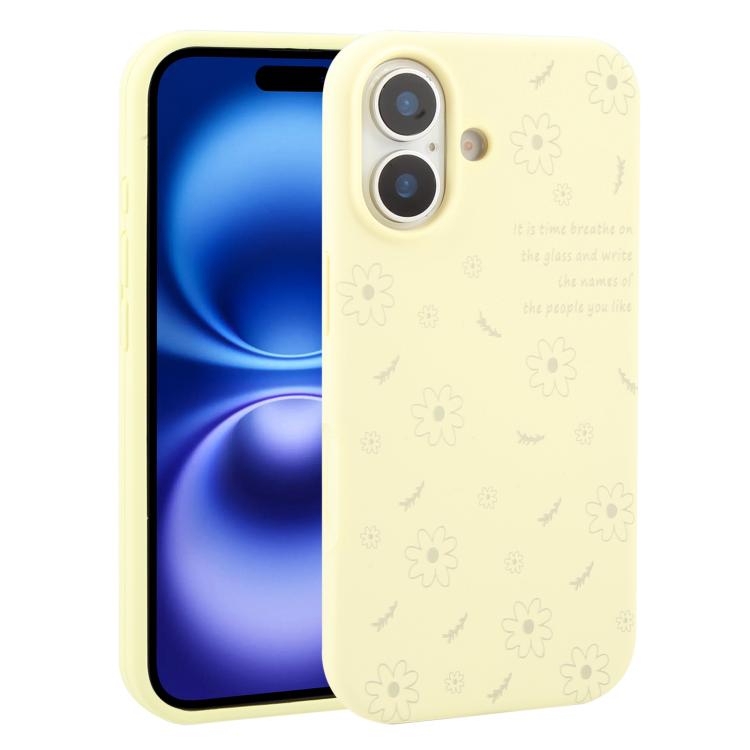 Custodia silicone liquido con stampa floreale per iPhone 16 Pro M