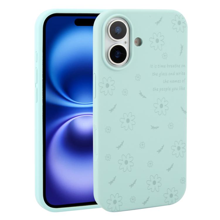Custodia silicone liquido con stampa floreale per iPhone 16 Pro M