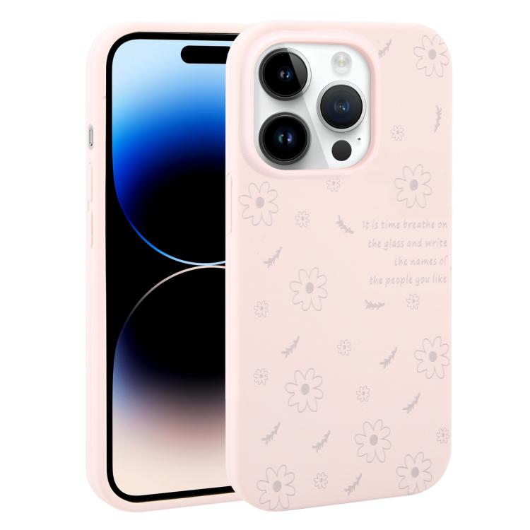 Custodia per telefono in silicone liquido con fori grandi e stampa floreale a margherite., For iPhone 14 Plus, For iPhone 14, For iPhone 14 Pro, For iPhone 14 Pro Max