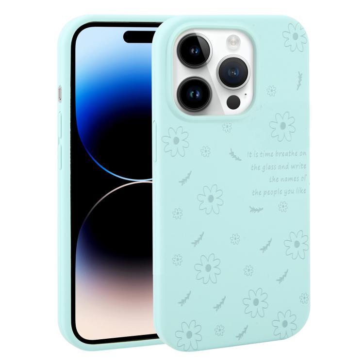 Custodia per telefono in silicone liquido con fori grandi e stampa floreale a margherite., For iPhone 14 Plus, For iPhone 14, For iPhone 14 Pro, For iPhone 14 Pro Max