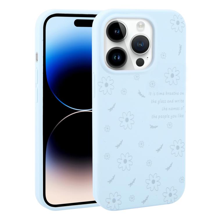 Custodia per telefono in silicone liquido con fori grandi e stampa floreale a margherite., For iPhone 14 Plus, For iPhone 14, For iPhone 14 Pro, For iPhone 14 Pro Max