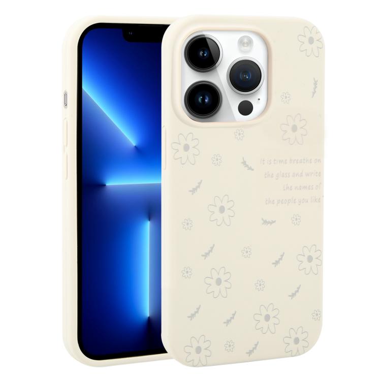 Custodia per telefono in silicone liquido con fori grandi e stampa floreale a margherite., For iPhone 13 Pro Max, For iPhone 13 Pro, For iPhone 13, For iPhone 12