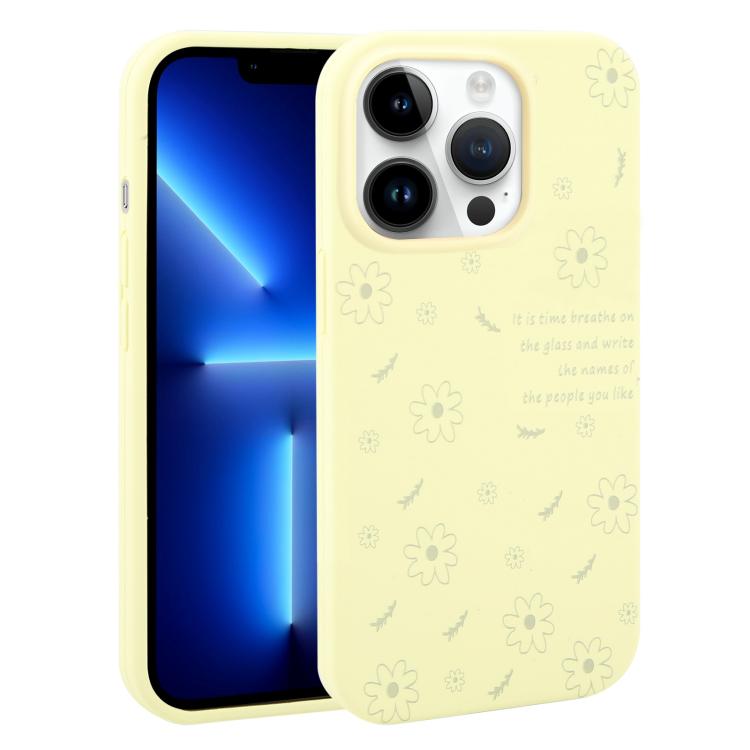 Custodia per telefono in silicone liquido con fori grandi e stampa floreale a margherite., For iPhone 13 Pro Max, For iPhone 13 Pro, For iPhone 13, For iPhone 12
