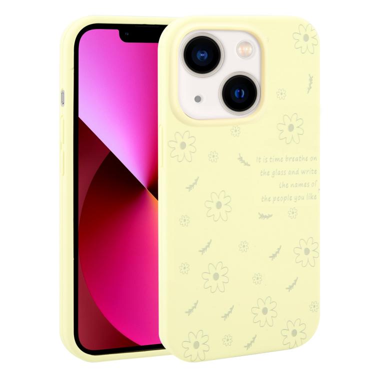 Custodia per telefono in silicone liquido con fori grandi e stampa floreale a margherite., For iPhone 13 Pro Max, For iPhone 13 Pro, For iPhone 13, For iPhone 12