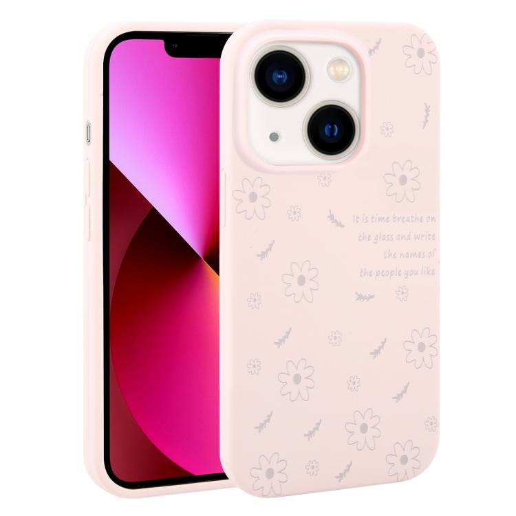 Custodia per telefono in silicone liquido con fori grandi e stampa floreale a margherite., For iPhone 13 Pro Max, For iPhone 13 Pro, For iPhone 13, For iPhone 12